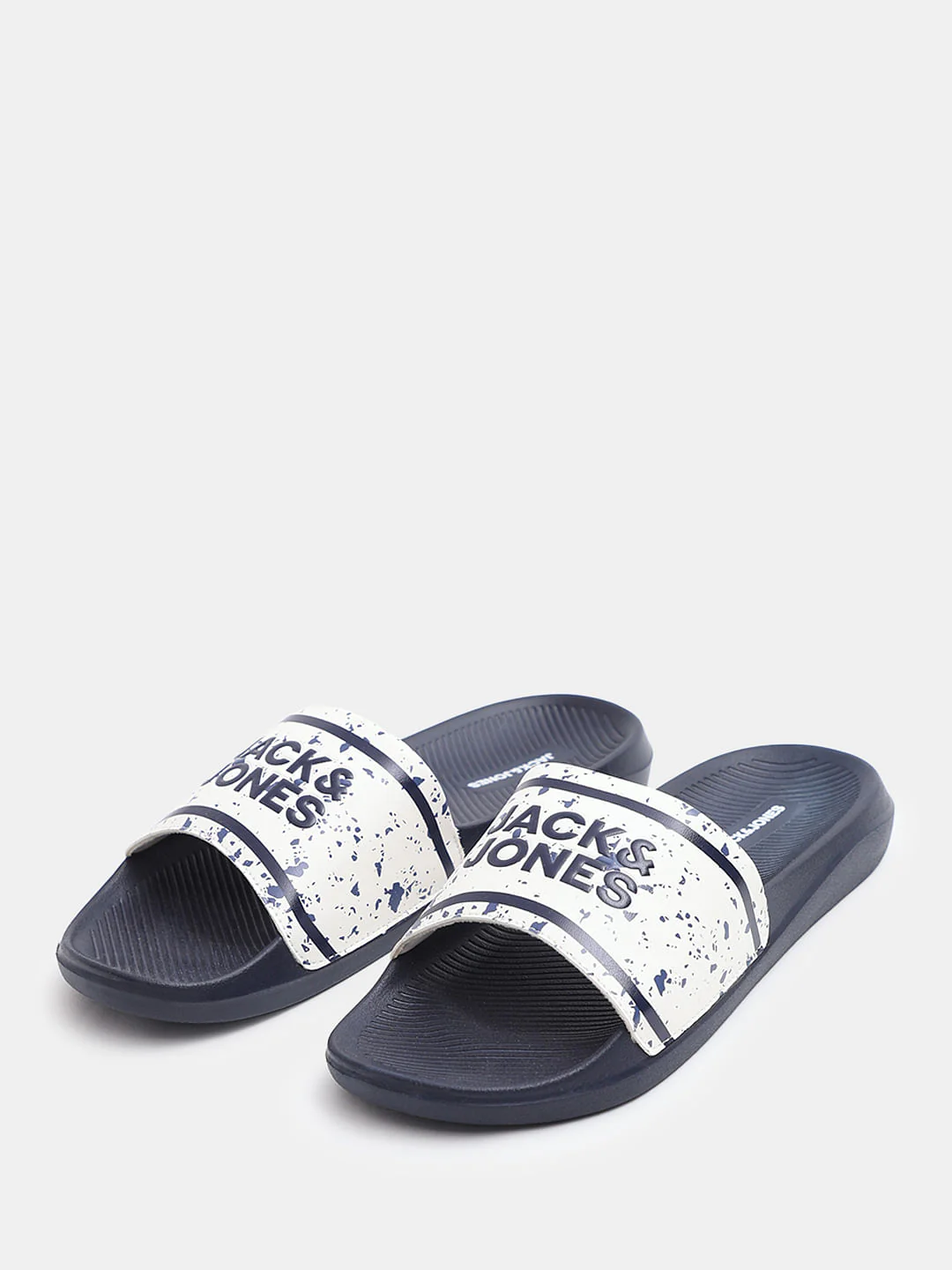 Navy Blue Logo Print Pool Sliders - Image 6