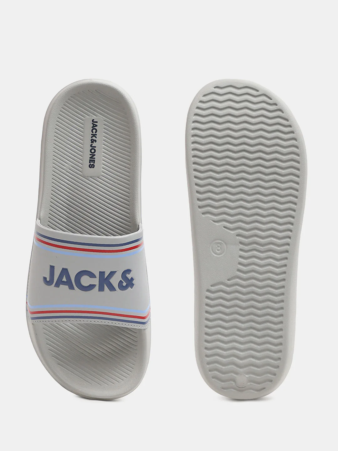 Grey Logo Print Pool Sliders - Image 5