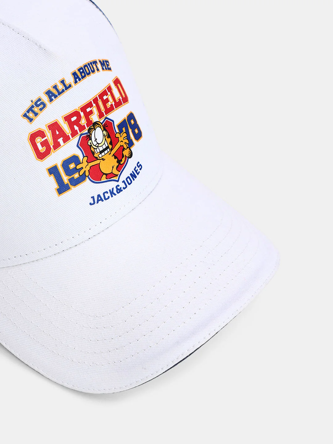 JACK&JONES X GARFIELD White Varsity Trucker Cap - Image 4