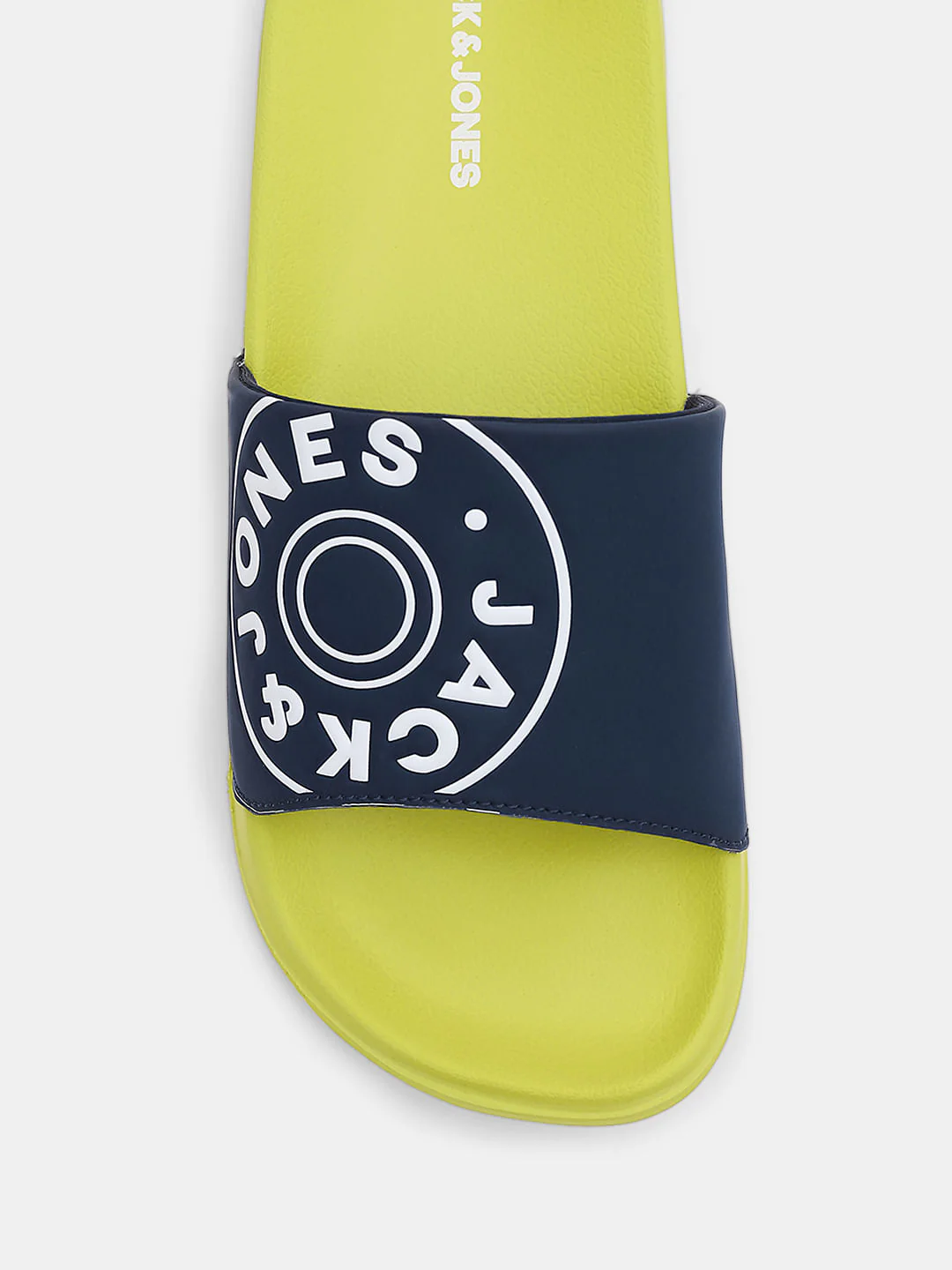 Lime Yellow Logo Print Pool Sliders - Image 7