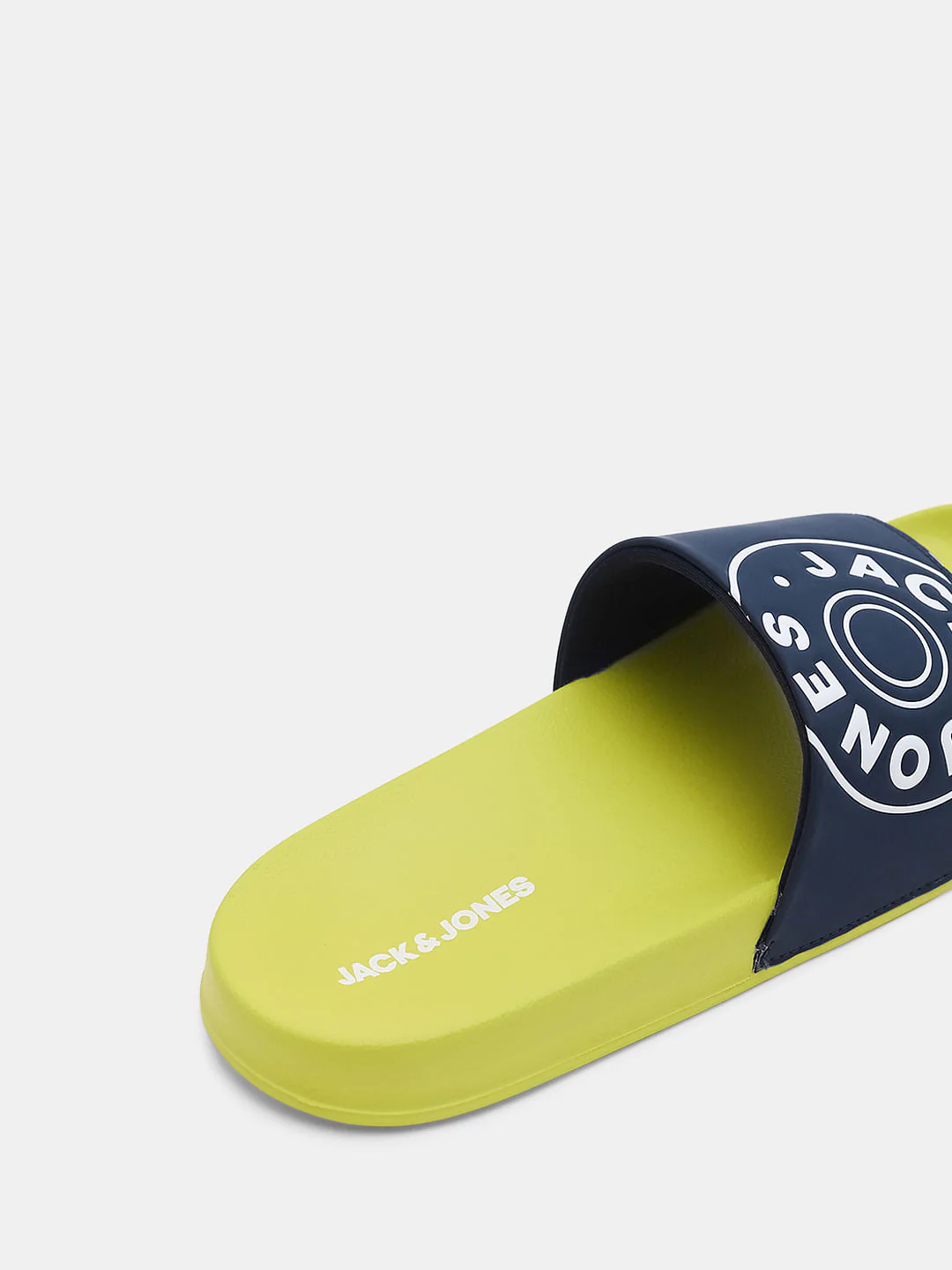Lime Yellow Logo Print Pool Sliders - Image 8