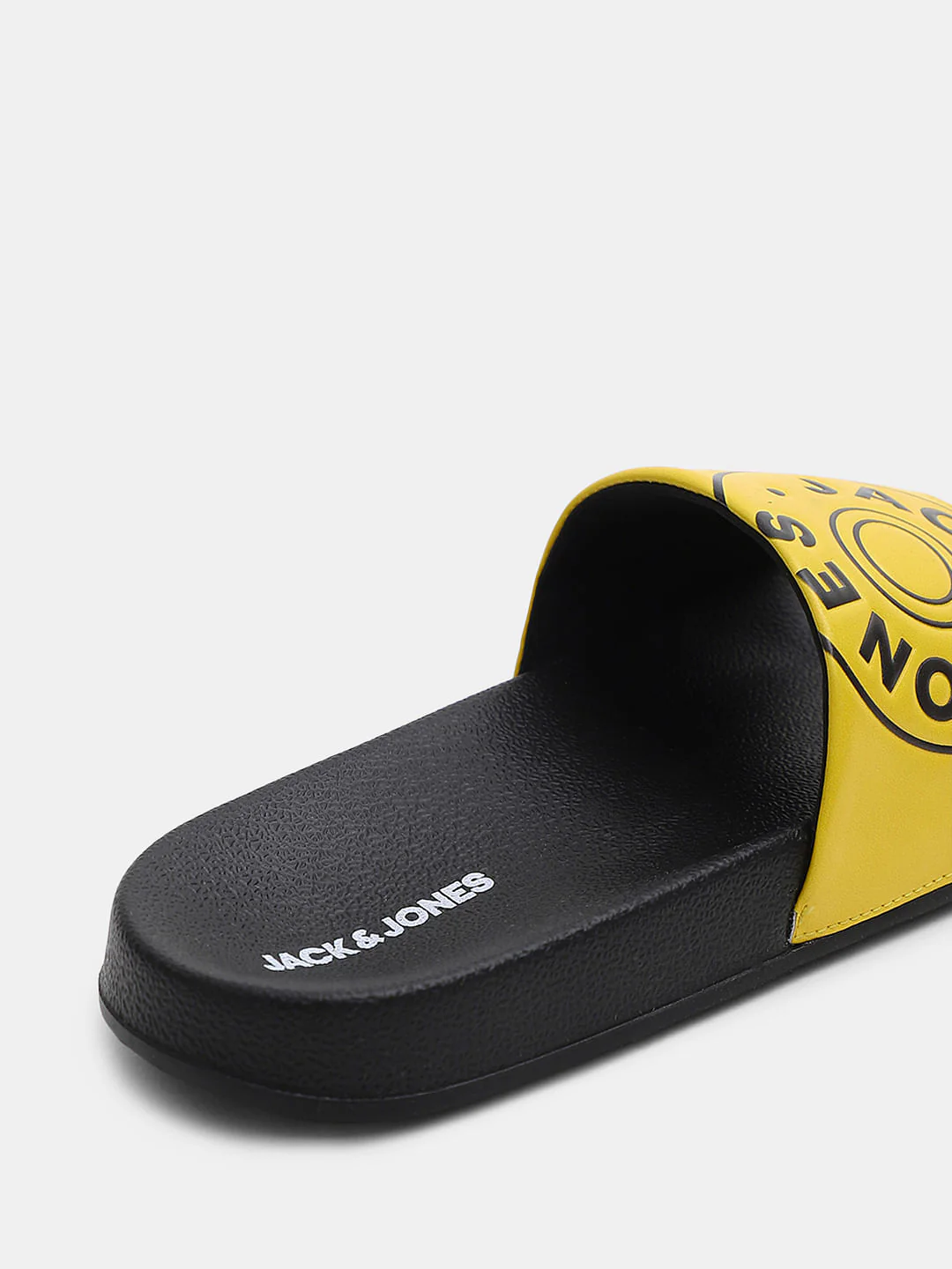 Yellow Logo Print Pool Sliders - Image 8