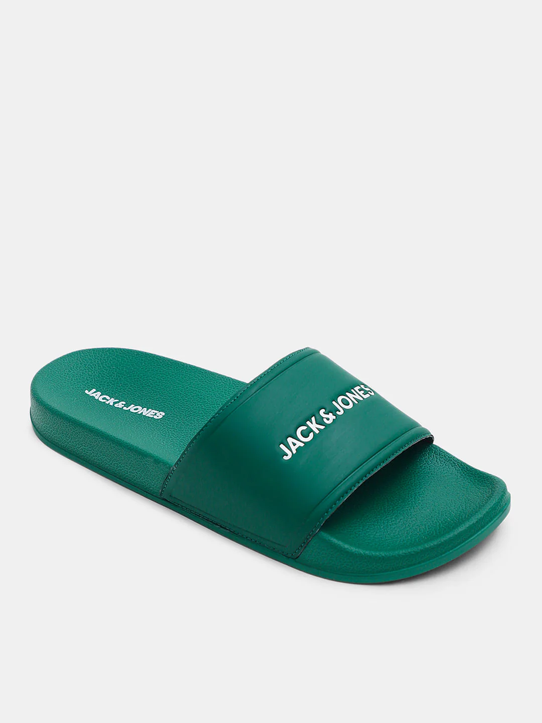 Green Small Logo Print Pool Sliders - Image 4