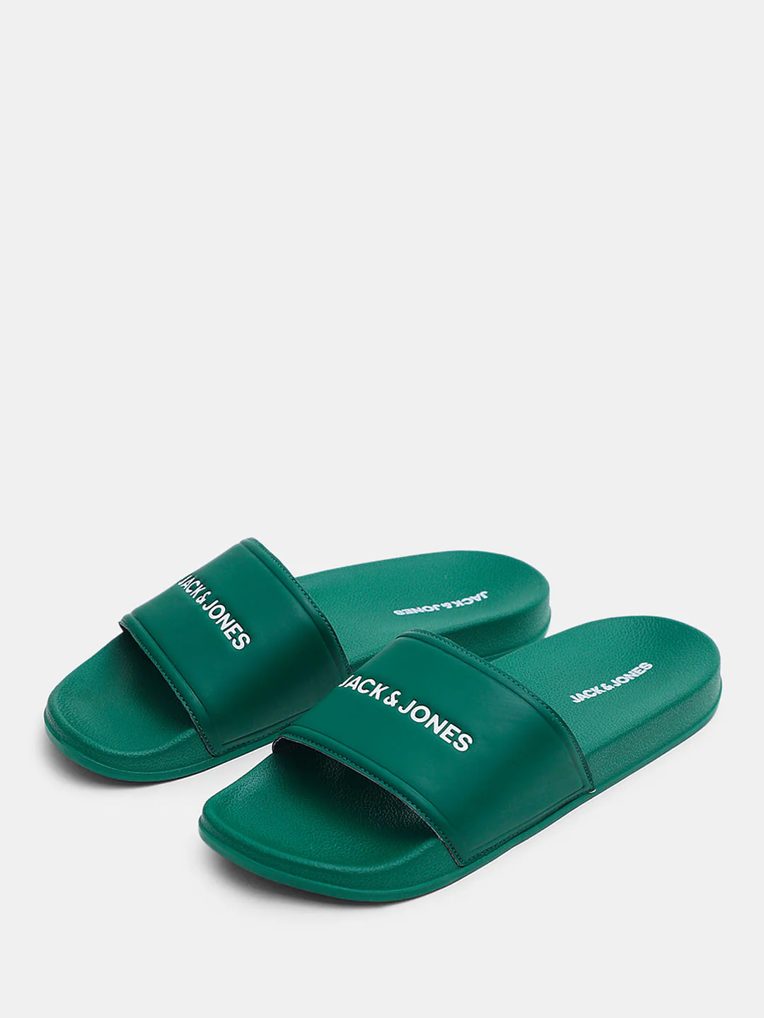 Green Small Logo Print Pool Sliders - Image 6