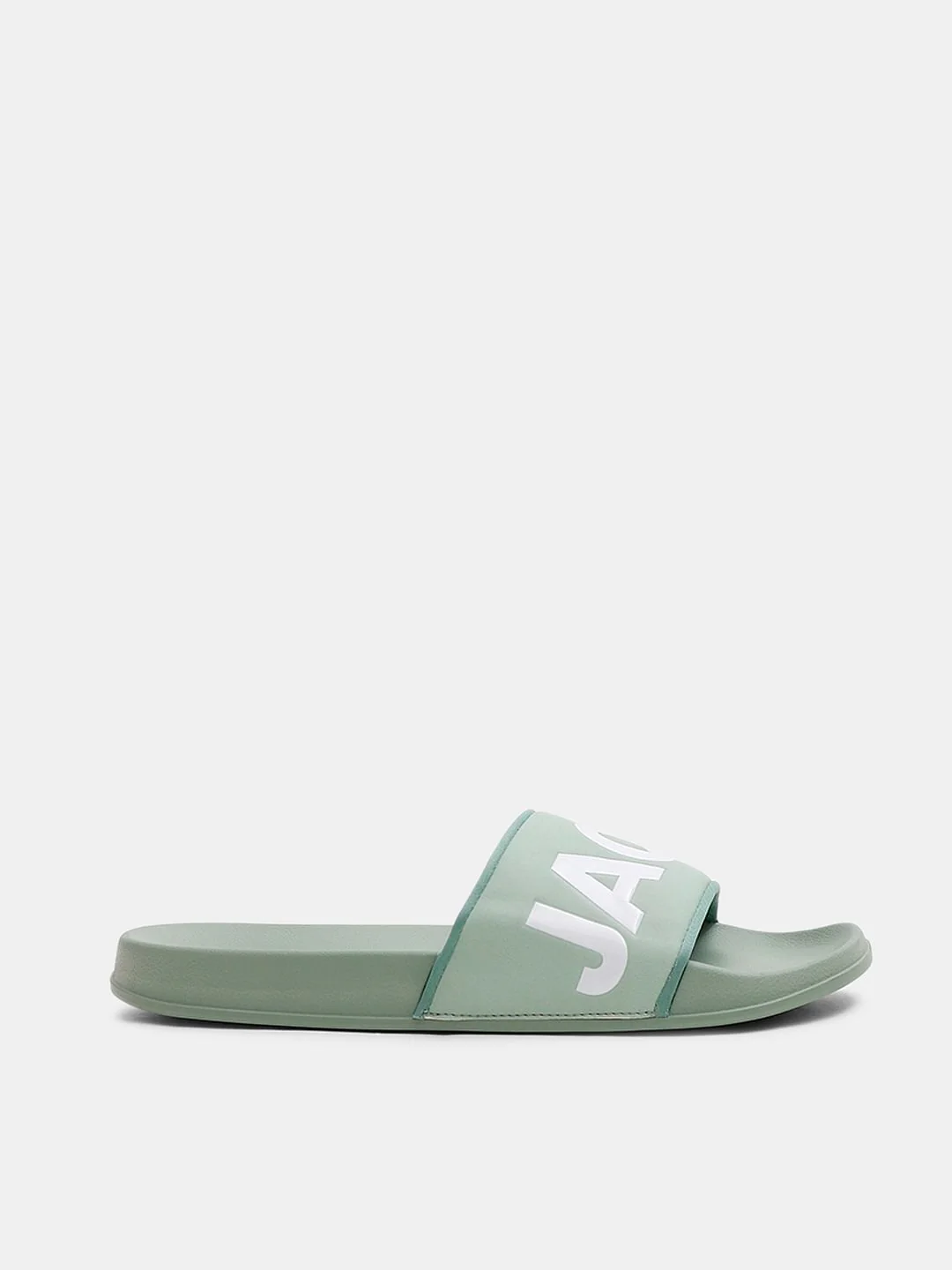 Green Big Logo Print Pool Sliders - Image 2