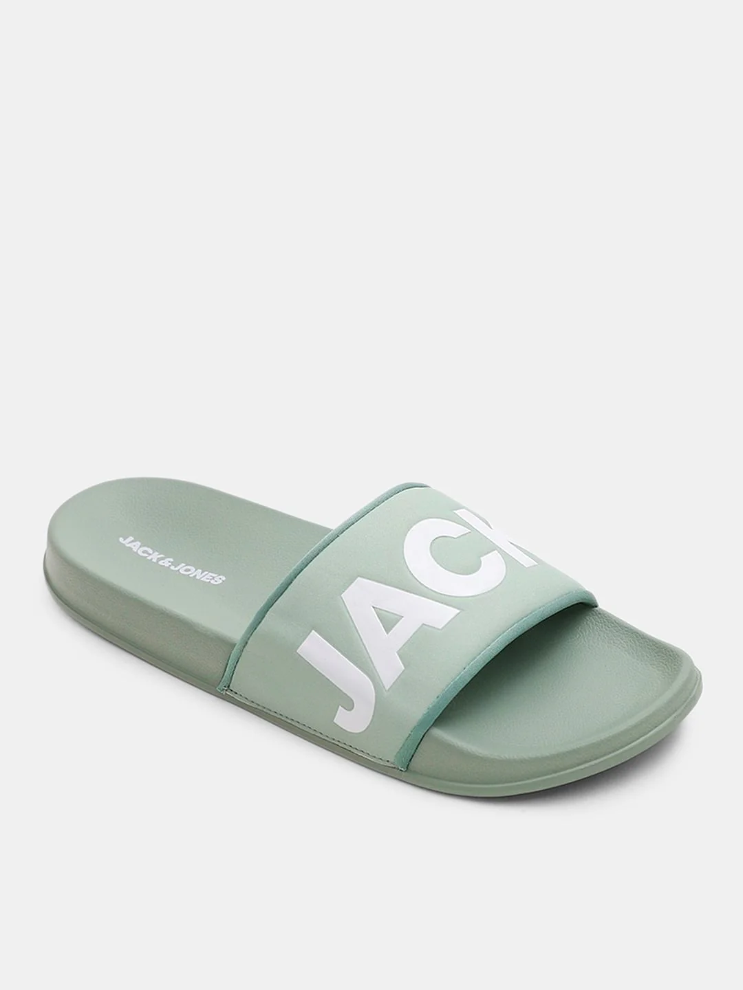 Green Big Logo Print Pool Sliders - Image 4