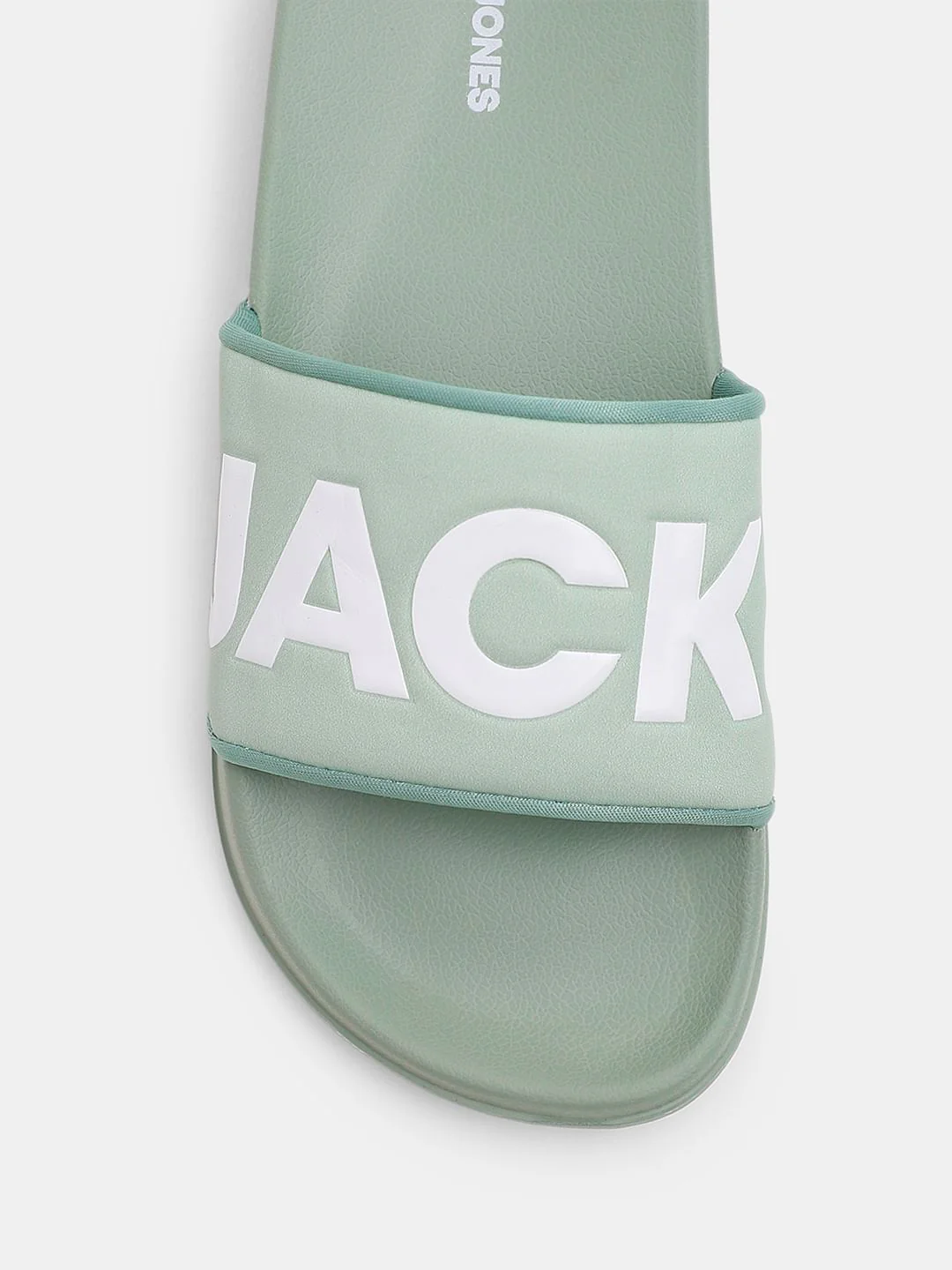 Green Big Logo Print Pool Sliders - Image 7