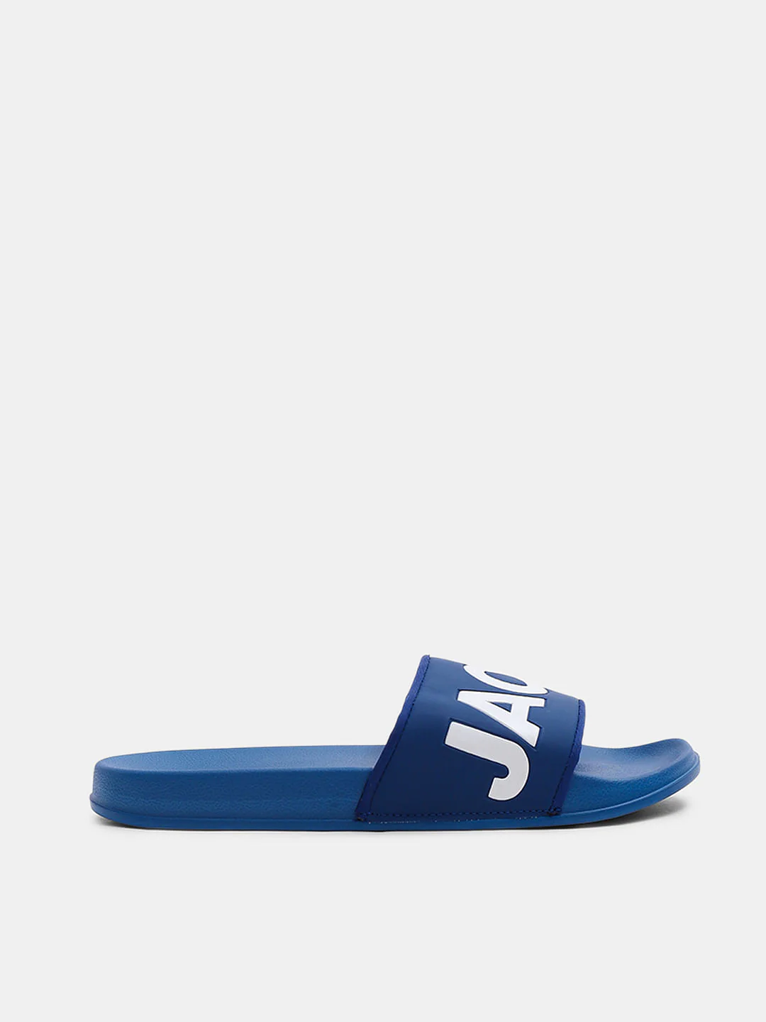 Blue Big Logo Print Pool Sliders - Image 2