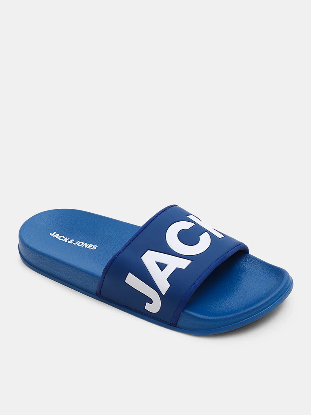 Blue Big Logo Print Pool Sliders - Image 4