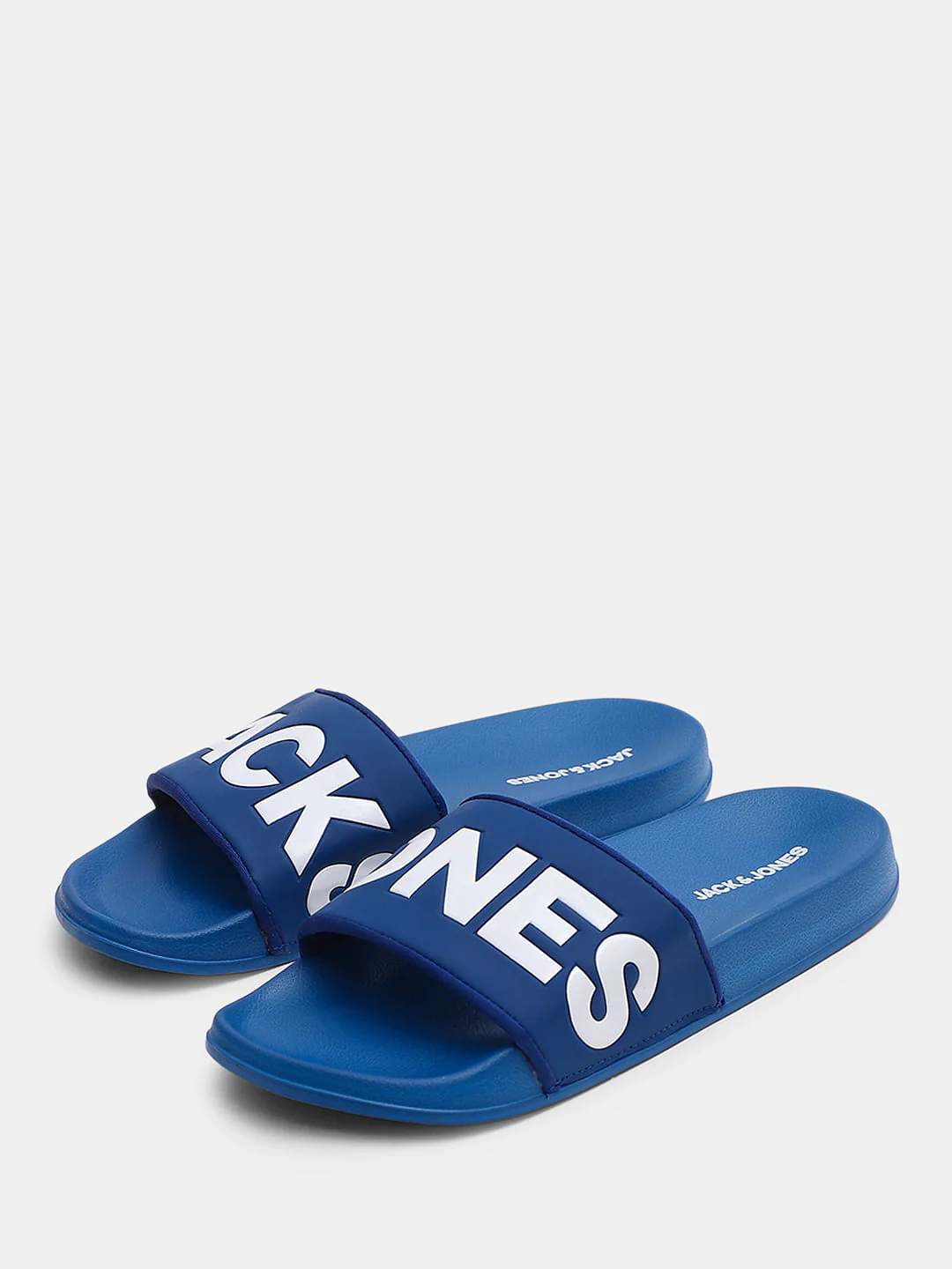Blue Big Logo Print Pool Sliders - Image 6
