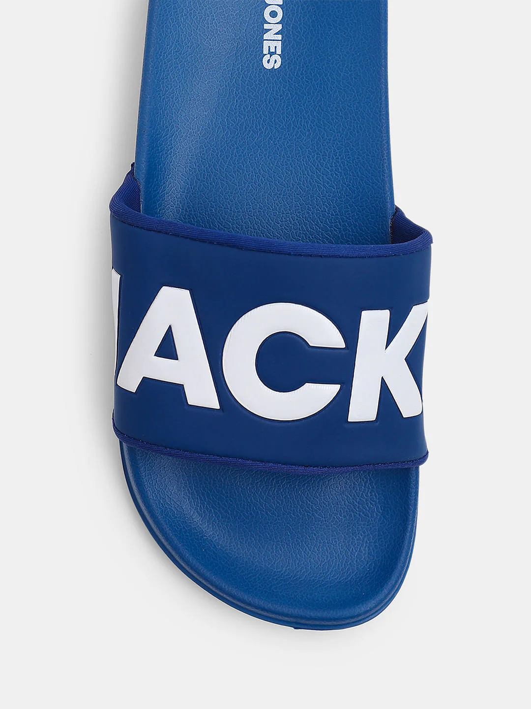 Blue Big Logo Print Pool Sliders - Image 7