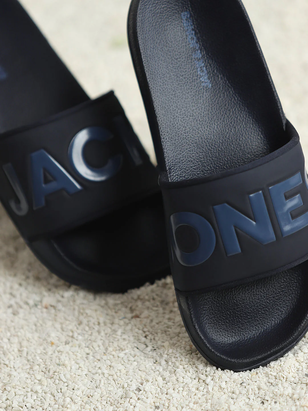 Navy Blue Big Logo Pool Sliders