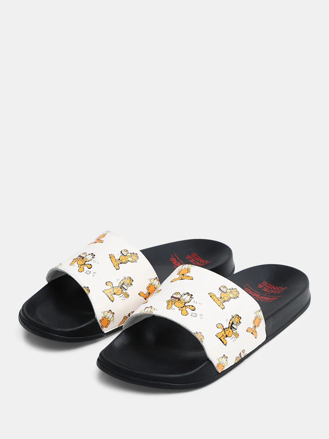 JACK&JONES X GARFIELD Black Printed Pool Sliders - Image 6
