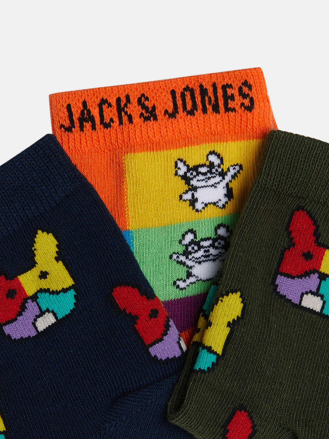Boys Pack Of 3 Jacquard Printed Socks - Image 6