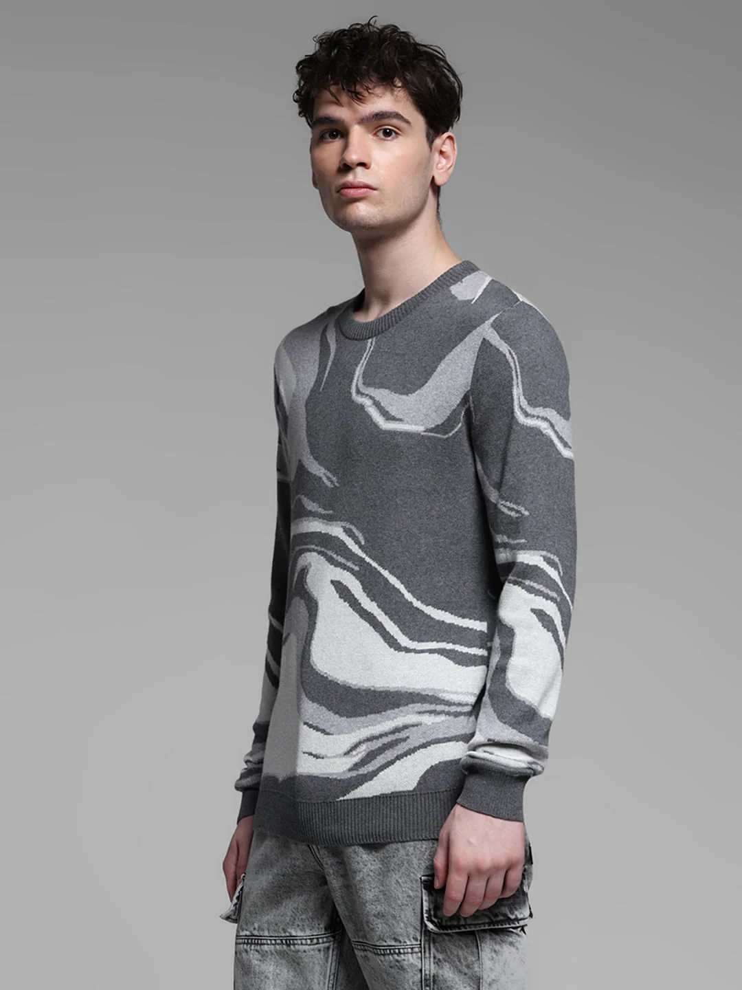 GREY JACQAURD PULLOVER - Image 3