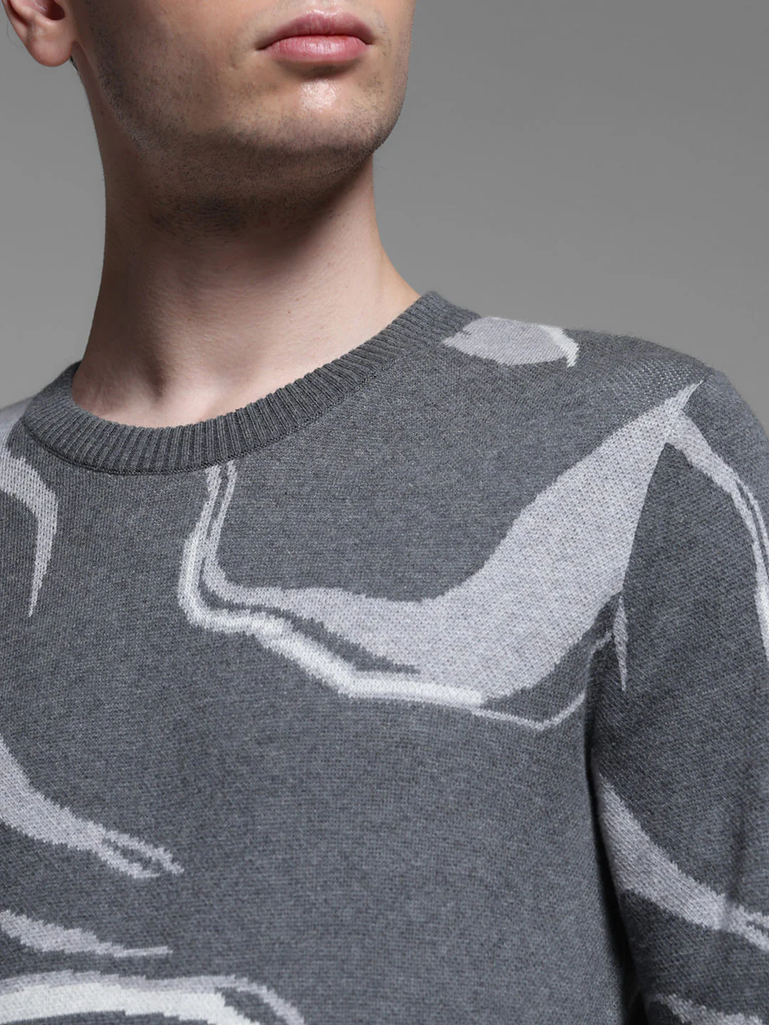 GREY JACQAURD PULLOVER - Image 5