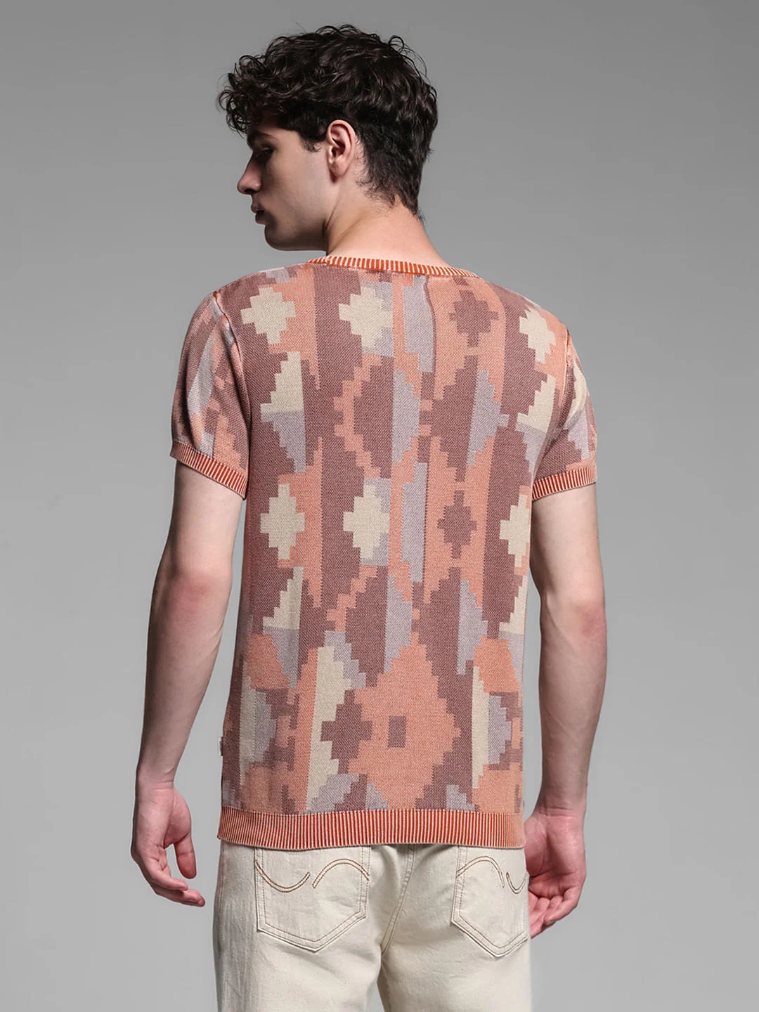 BROWN PRINTED T-SHIRT - Image 4