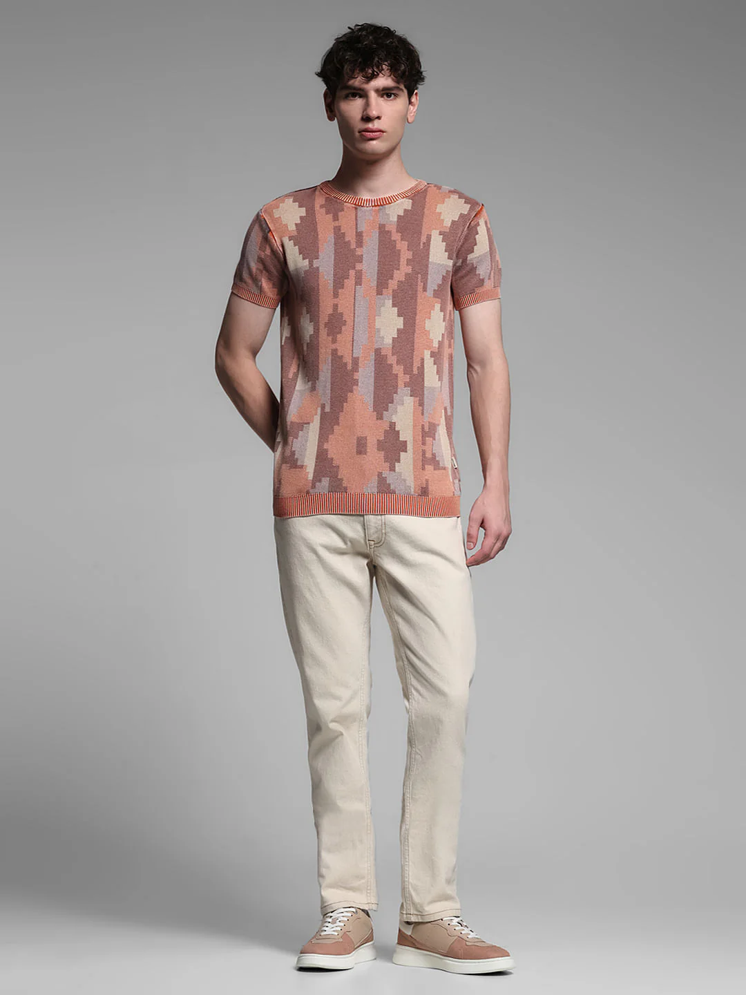 BROWN PRINTED T-SHIRT - Image 6