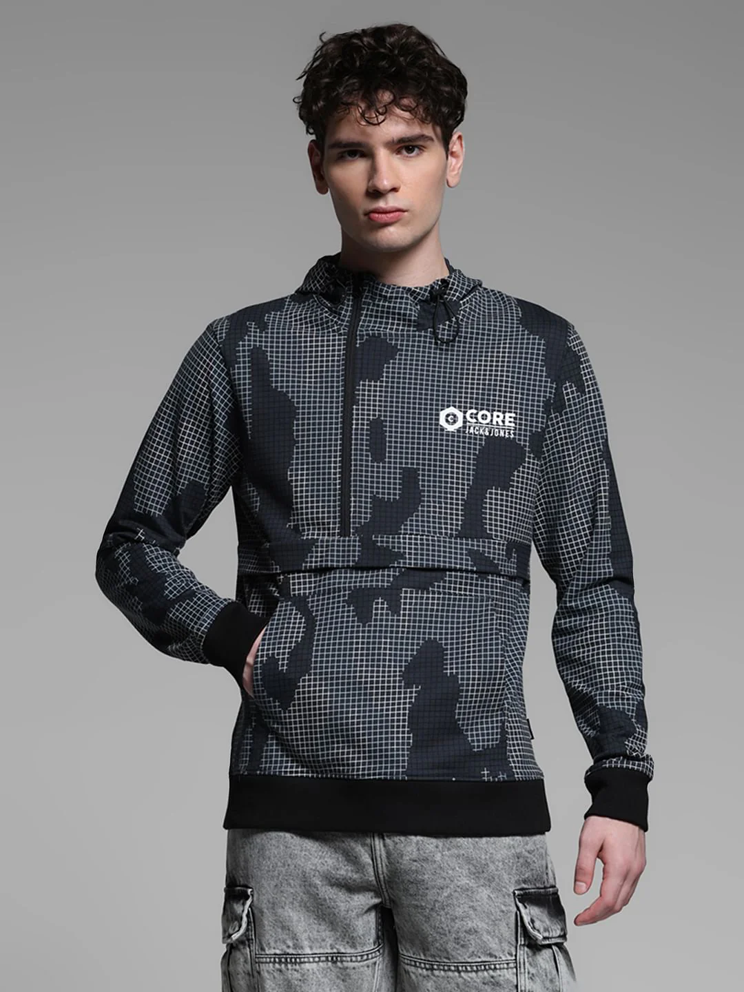 GREY HOODED SWEATSHIRT - Image 2