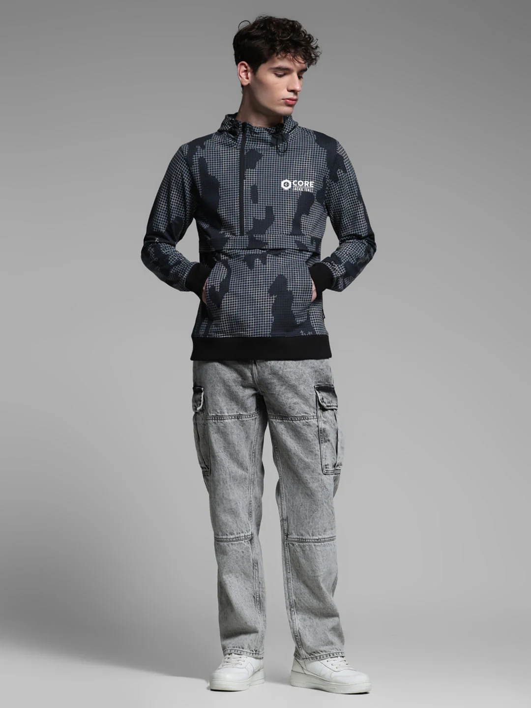 GREY HOODED SWEATSHIRT - Image 6