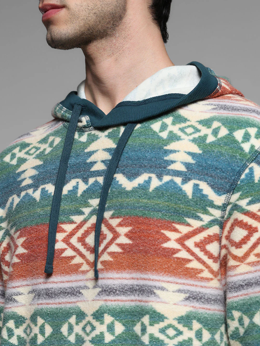 Green Printed Hooded Sweatshirt - Image 5