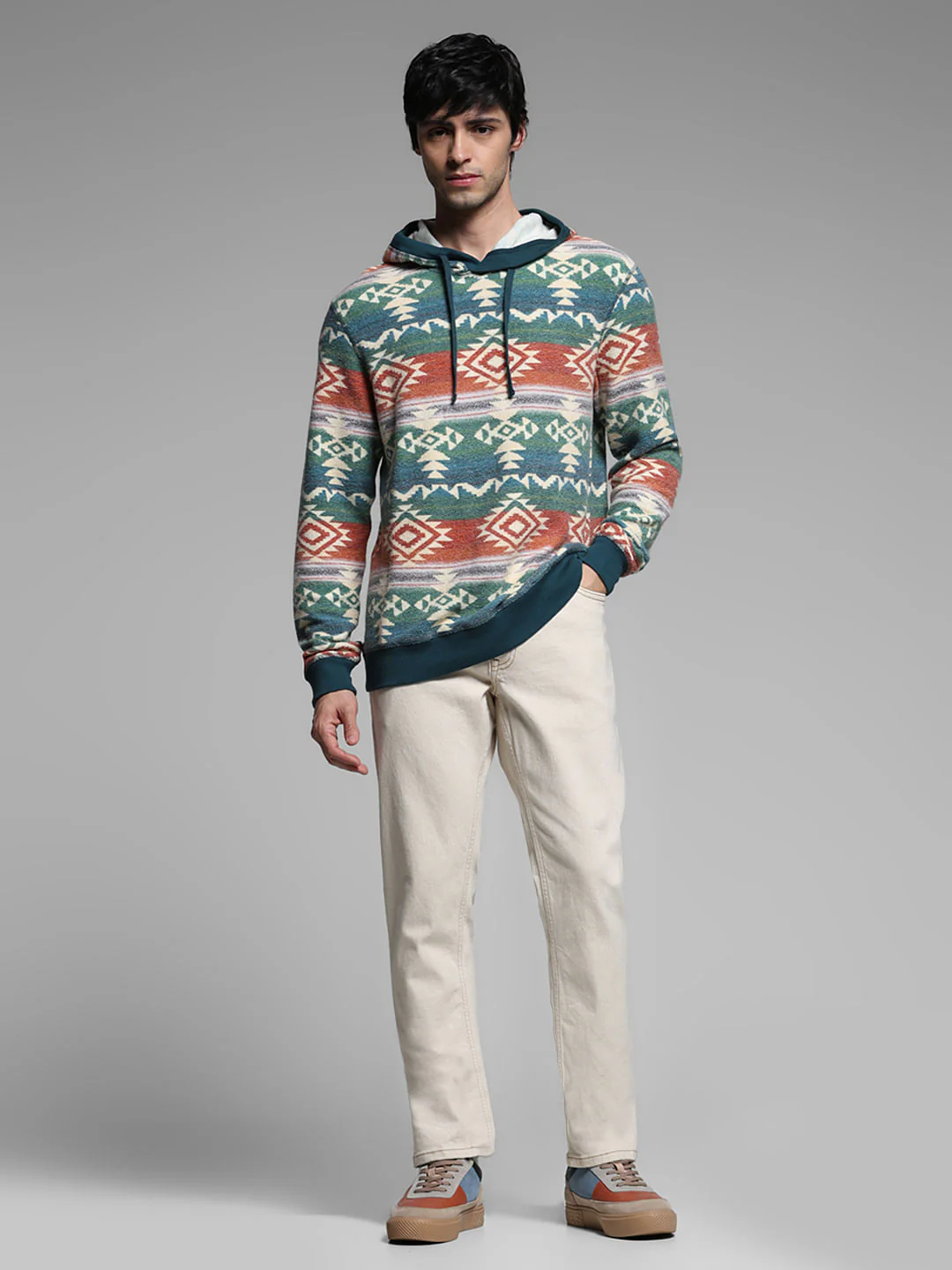 Green Printed Hooded Sweatshirt - Image 6