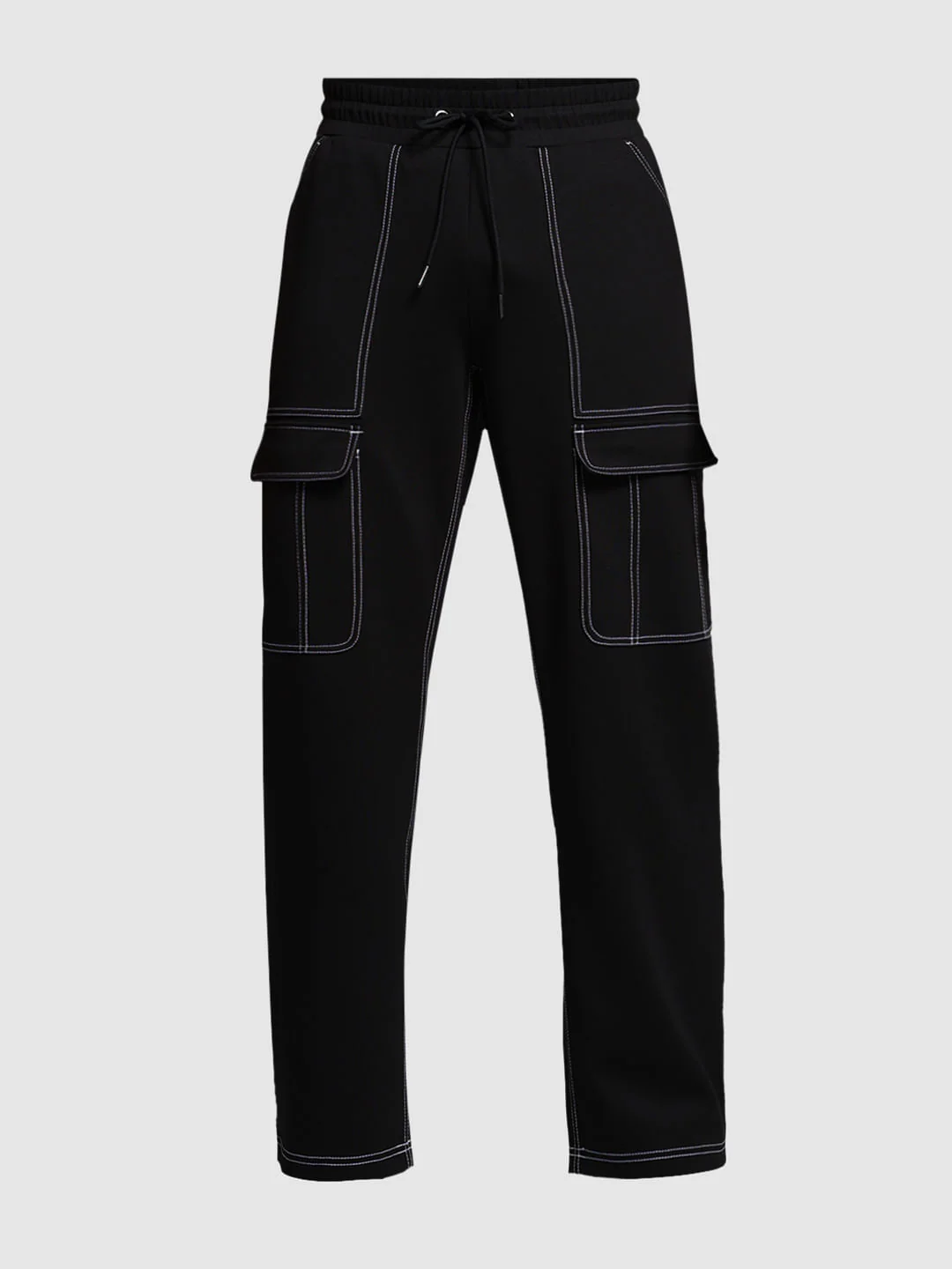 Black Contrast Stitch Co-ord Set Sweatpants - Image 7