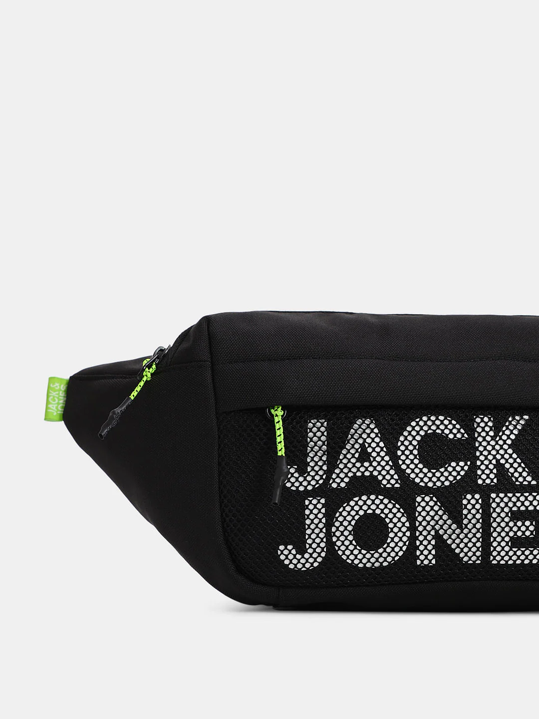 Black Mesh Logo Print Bumbag - Image 4