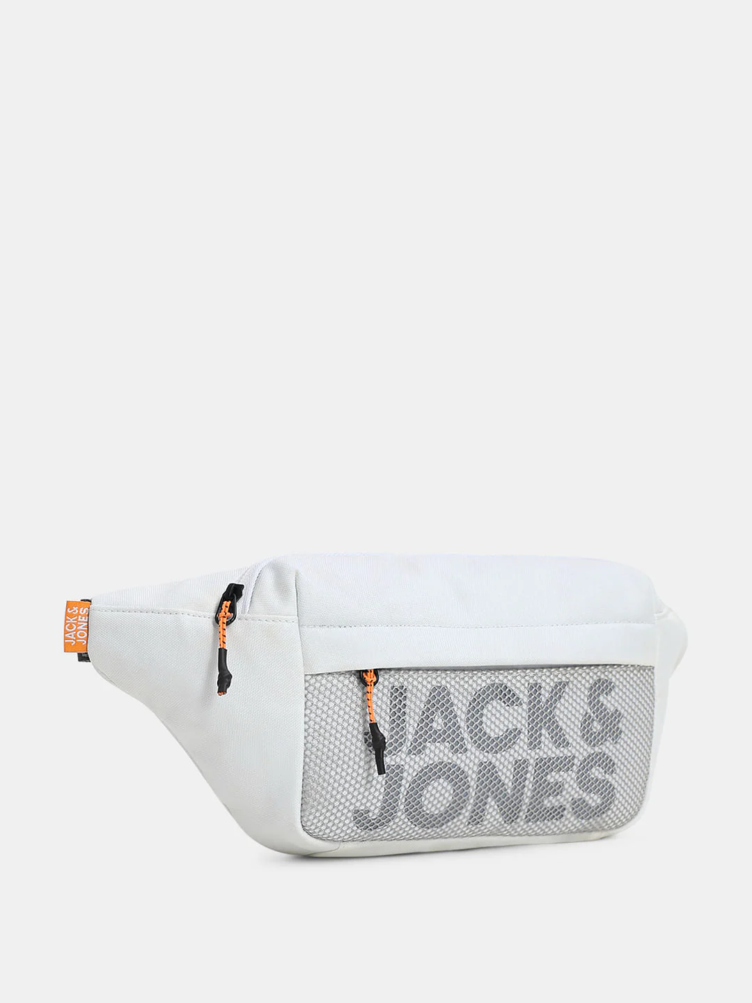 White Mesh Logo Print Bumbag - Image 2