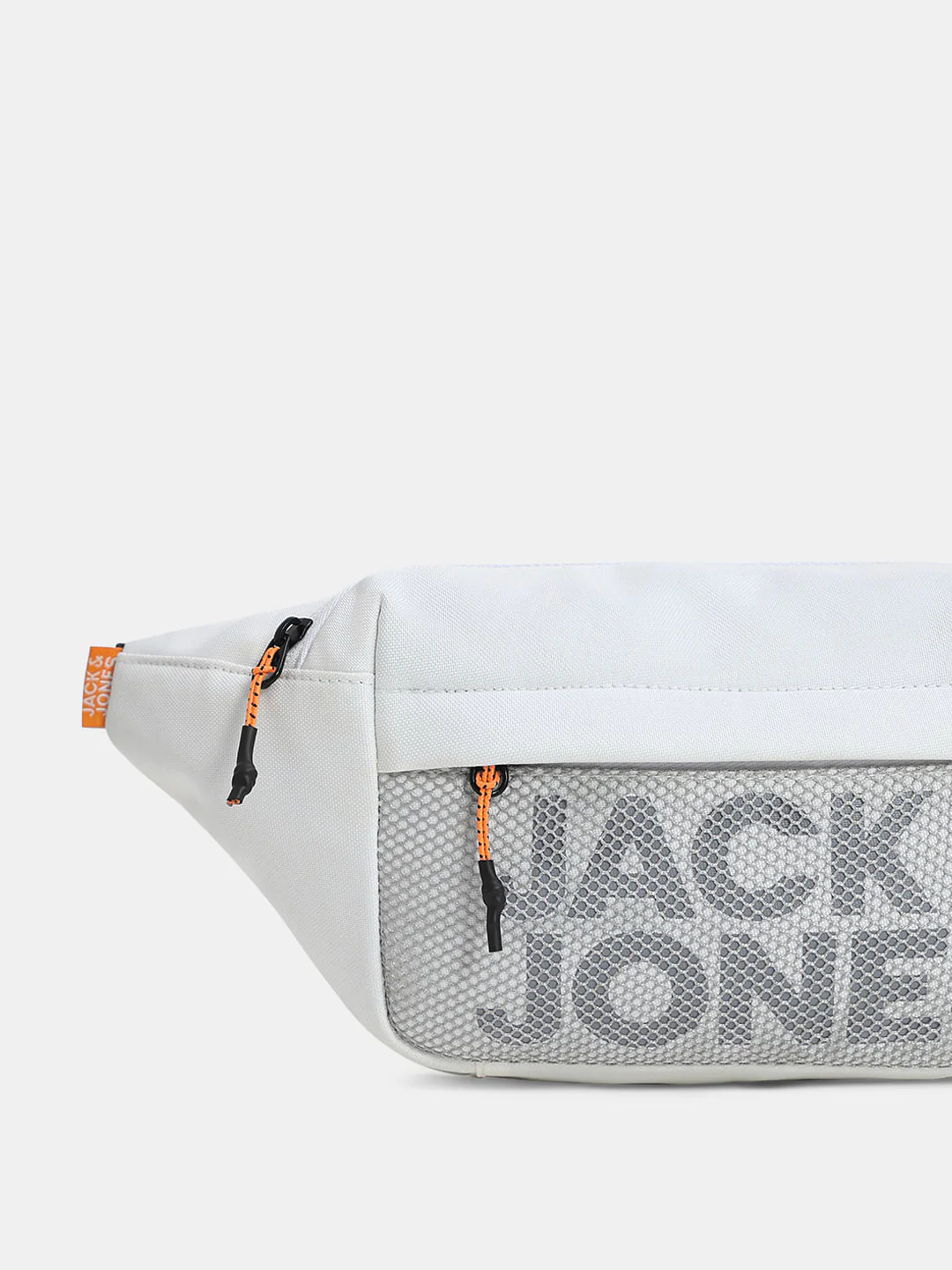 White Mesh Logo Print Bumbag - Image 4