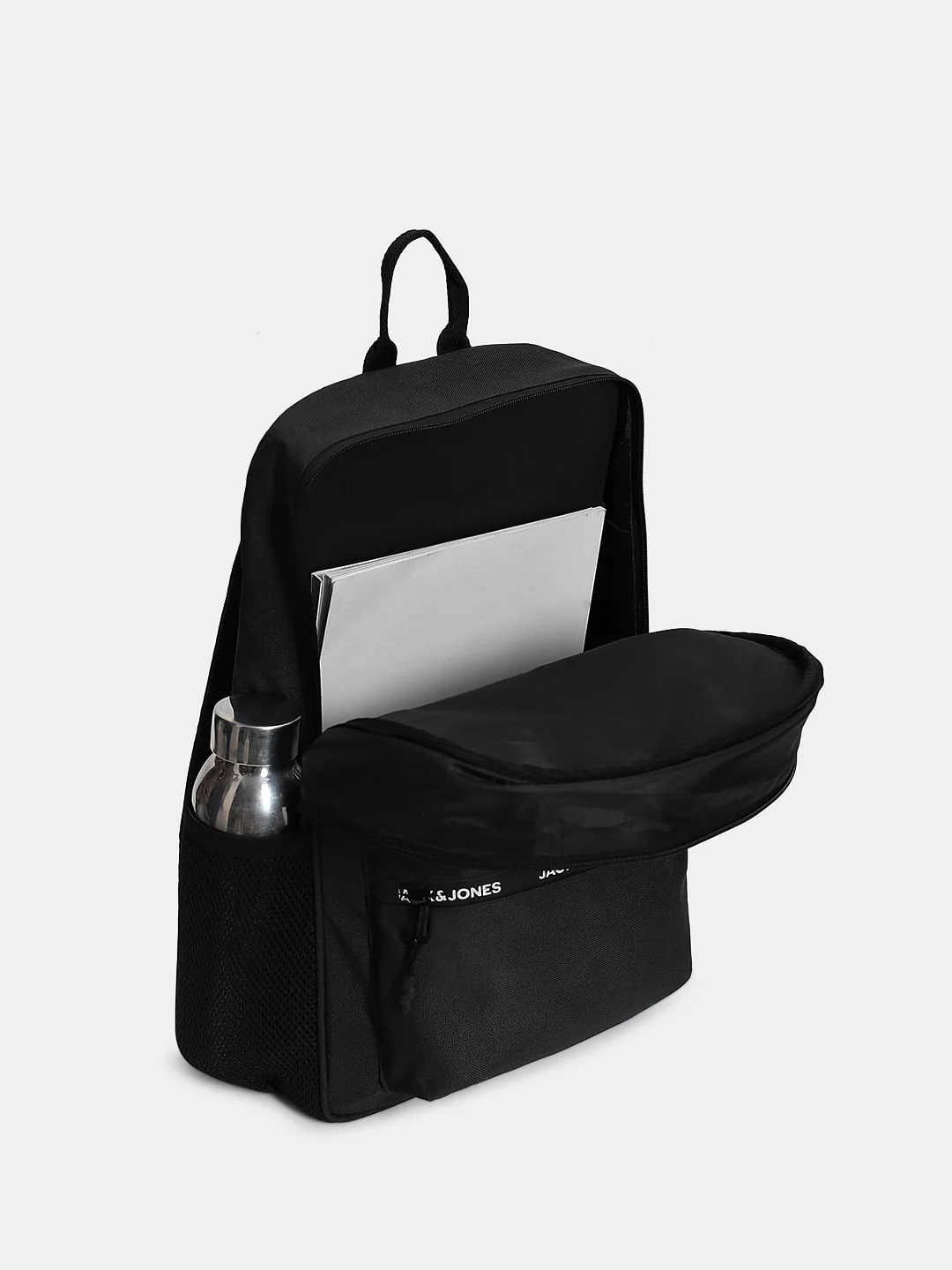 Black Logo Print Backpack - Image 7