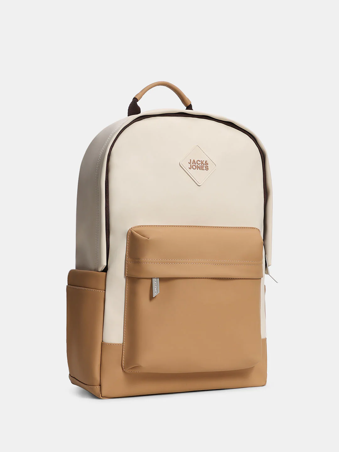 Beige Colourblocked Backpack - Image 2
