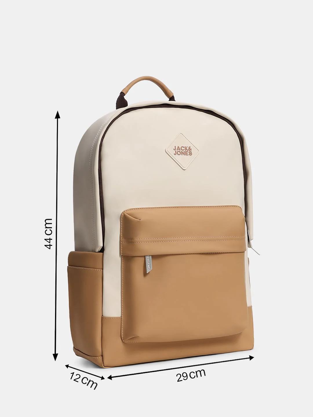Beige Colourblocked Backpack - Image 8