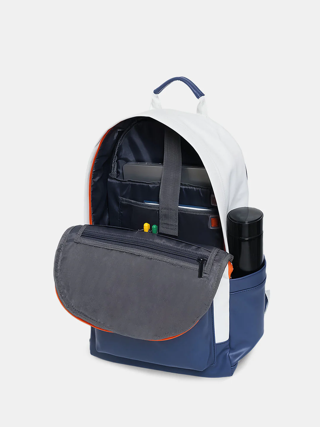 White Colourblocked Backpack - Image 6