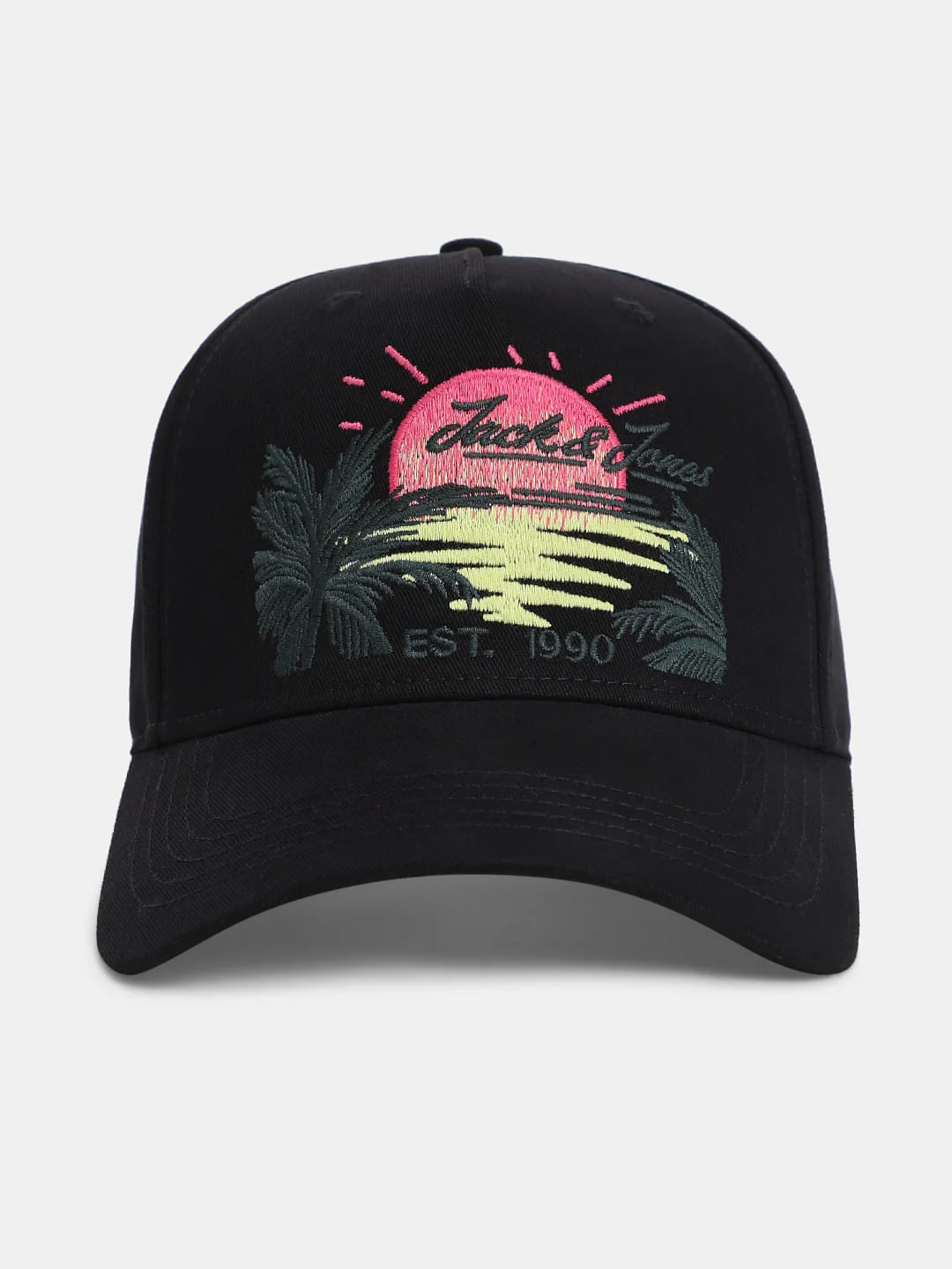 Black Embroidered Baseball Cap