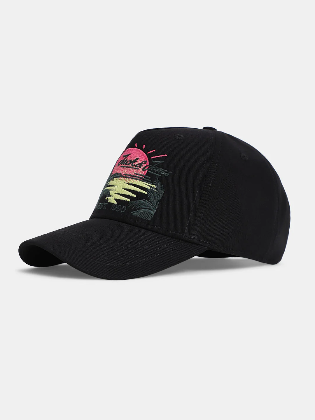 Black Embroidered Baseball Cap - Image 2