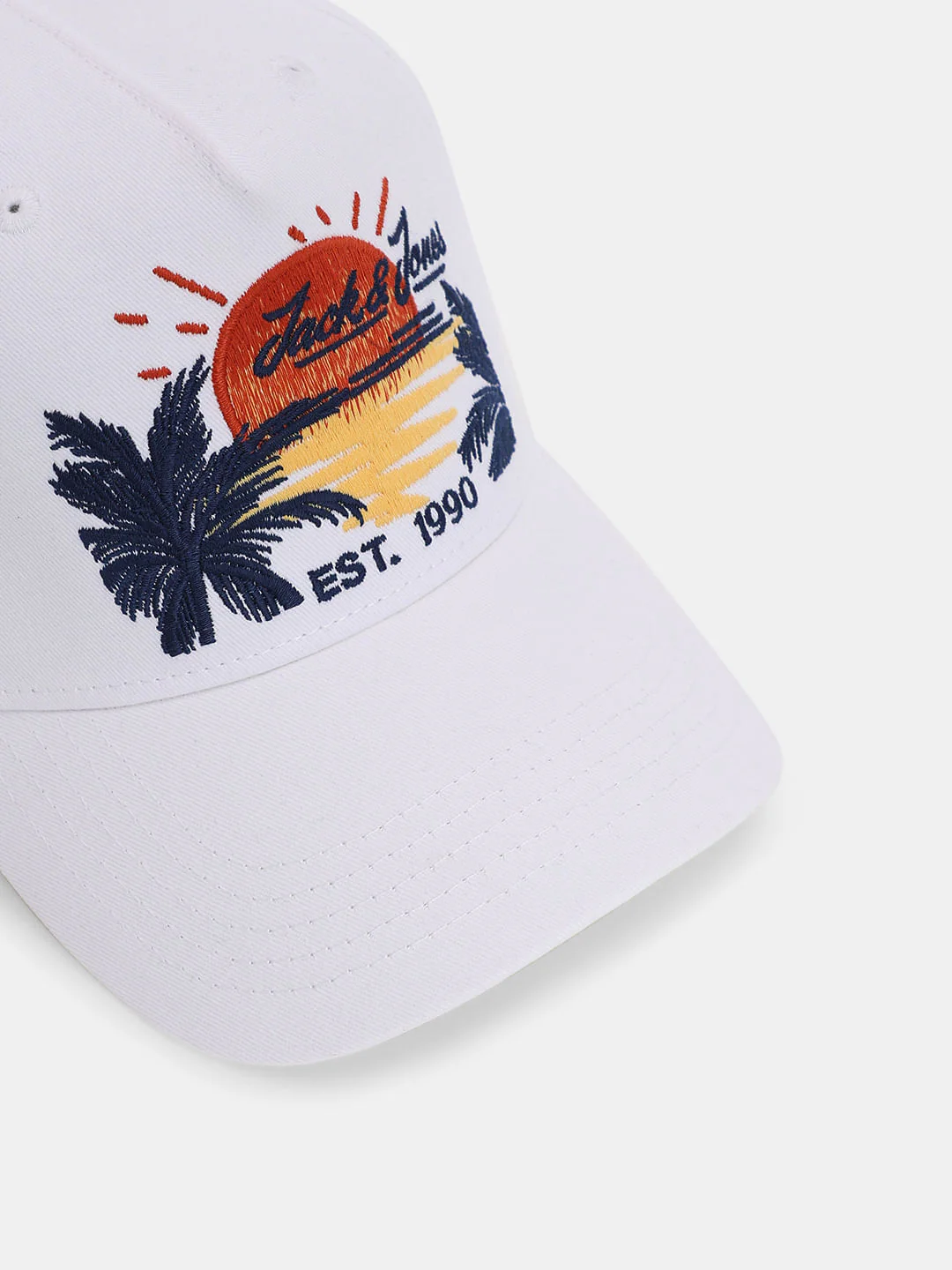 White Embroidered Baseball Cap - Image 4
