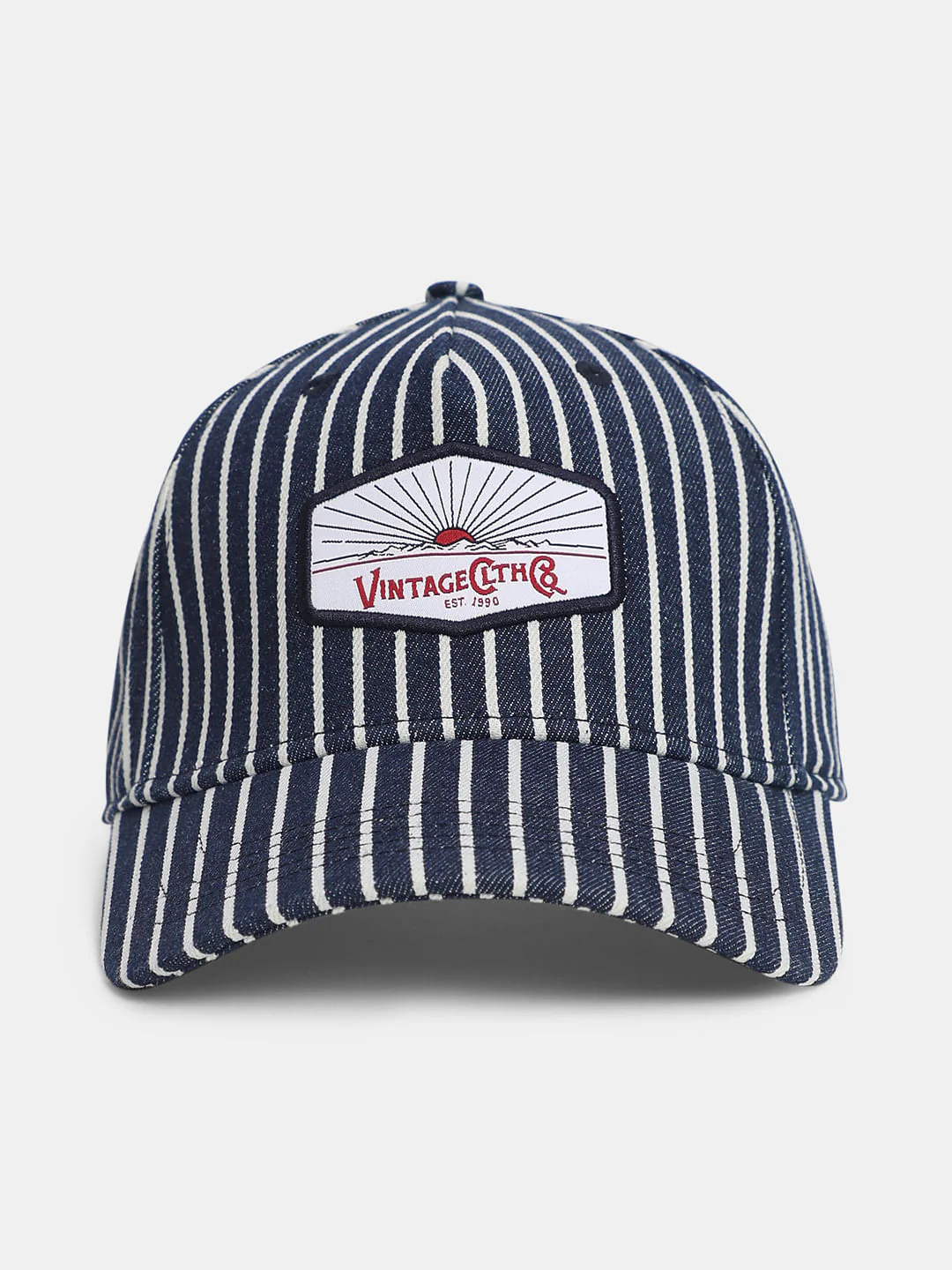 Dark Blue Denim Striped Cap