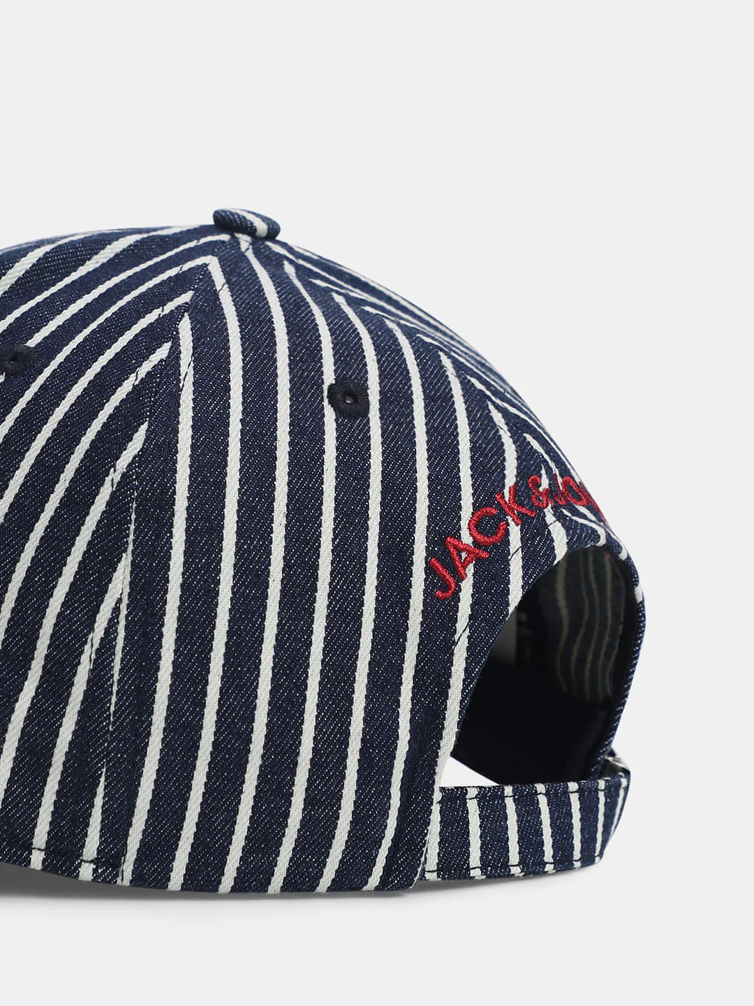 Dark Blue Denim Striped Cap - Image 5