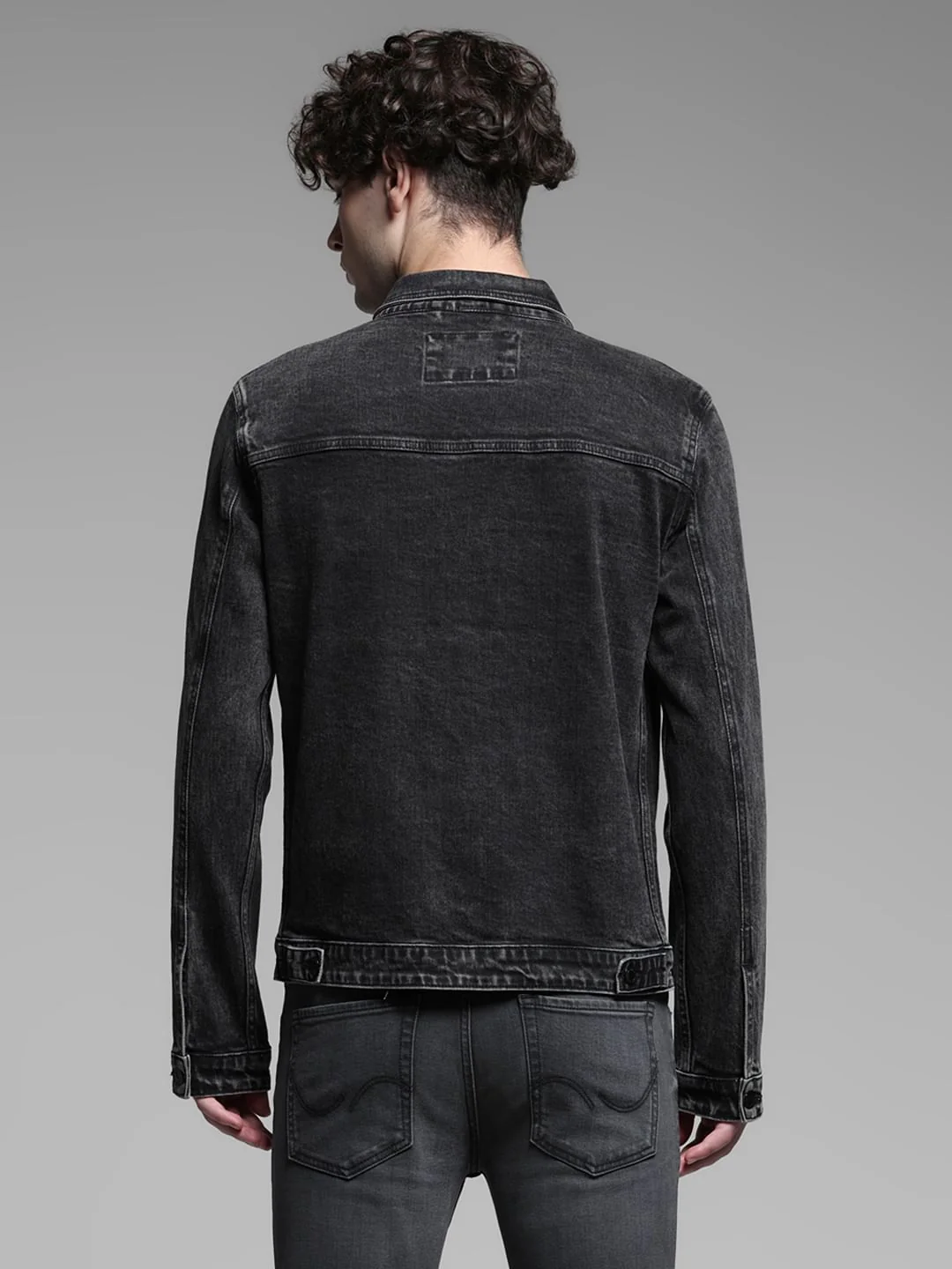 Black Washed Denim Jacket - Image 4