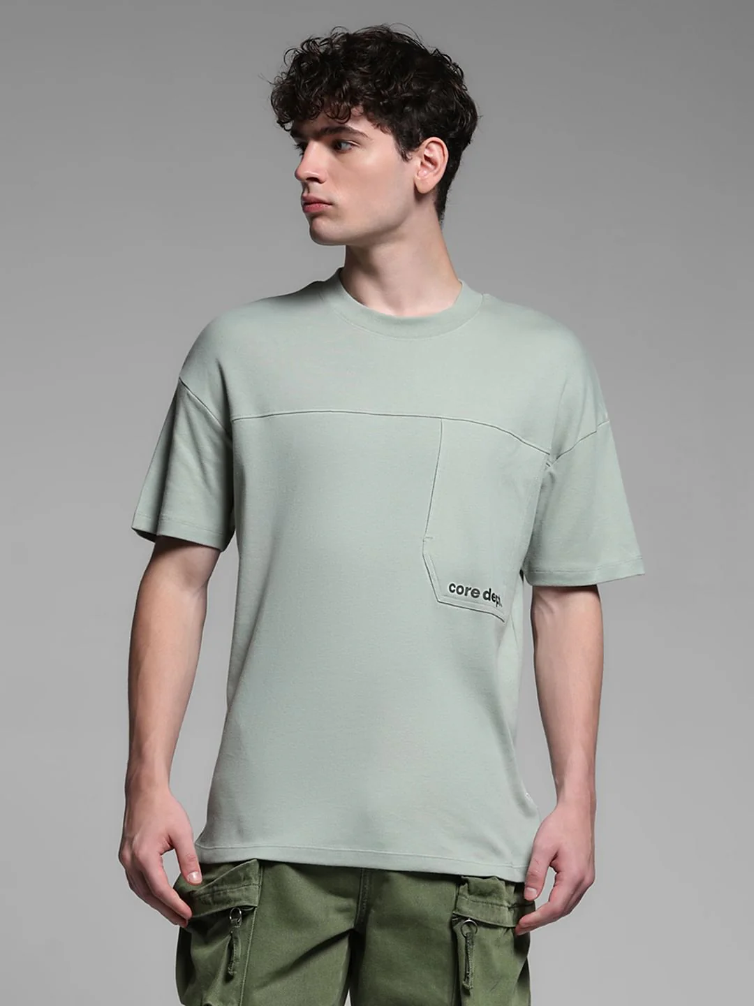 GREEN CREW NECK T-SHIRT - Image 2