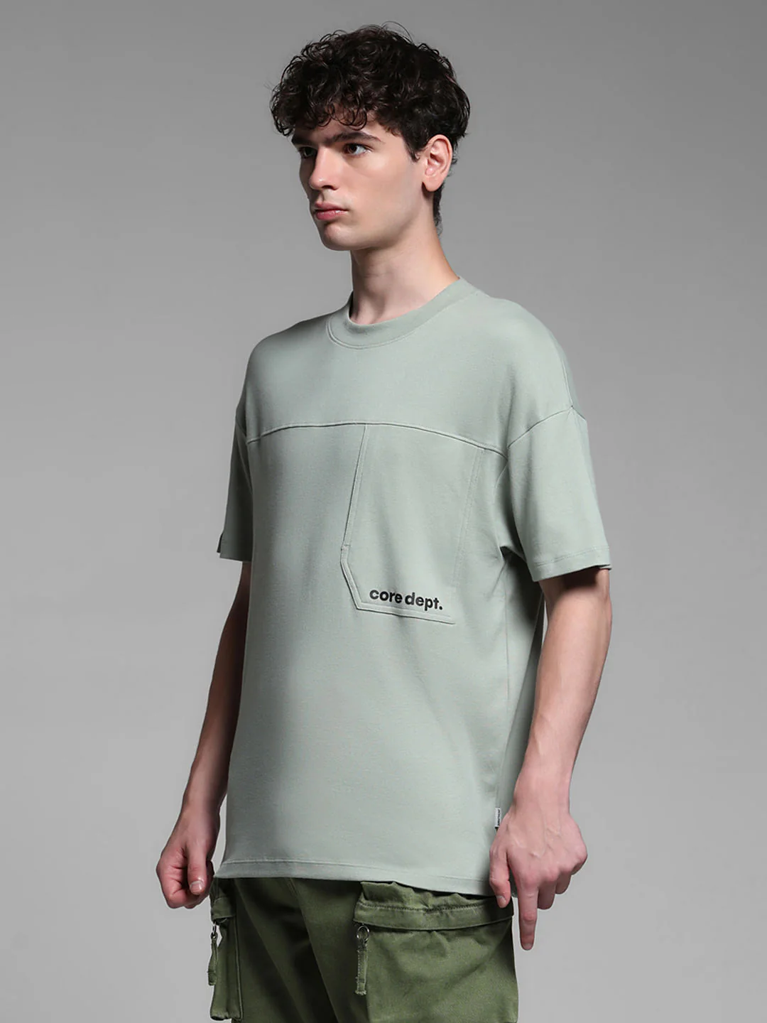 GREEN CREW NECK T-SHIRT - Image 3