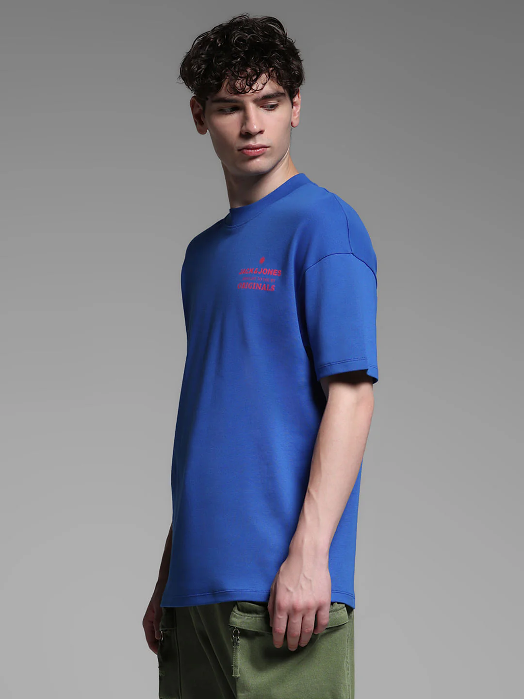 Blue Cotton Oversized T-shirt - Image 3