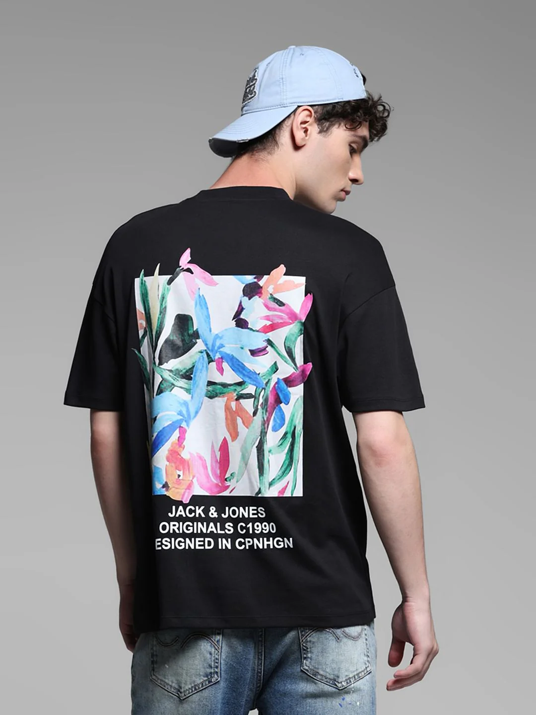 Black Cotton Crew Neck T-shirt