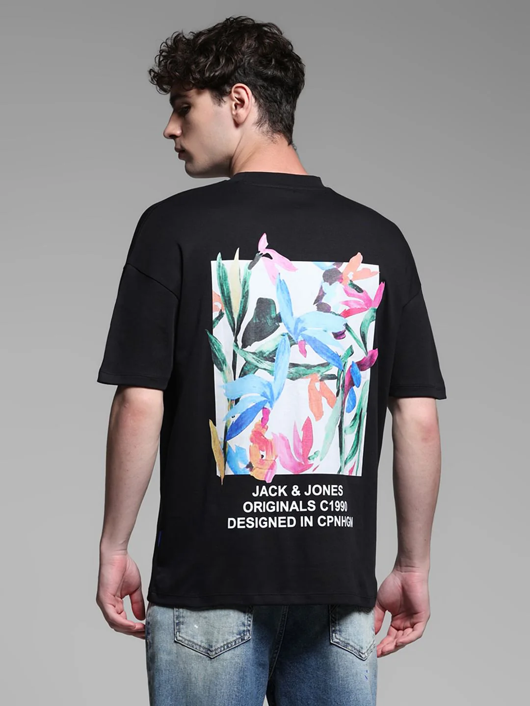 Black Cotton Crew Neck T-shirt - Image 4