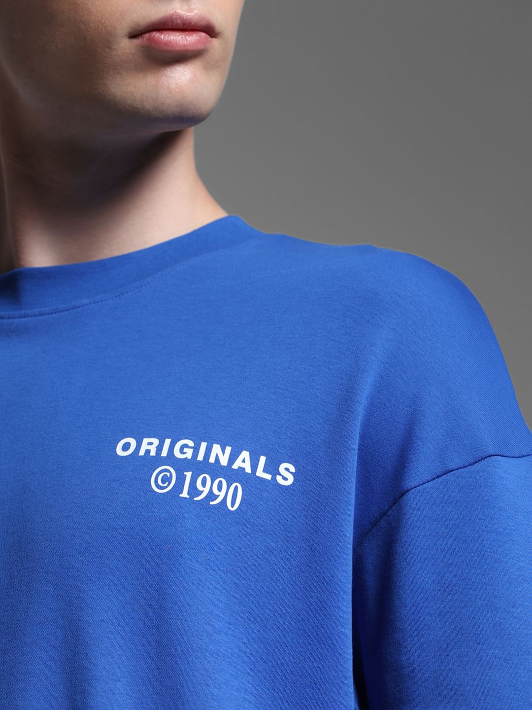 Blue Cotton Crew Neck T-shirt - Image 5