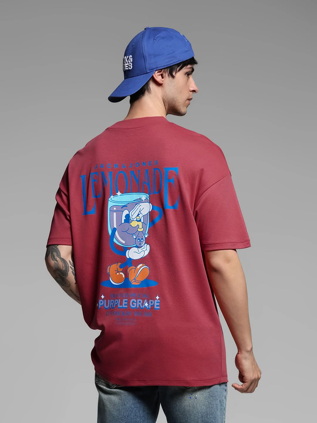 Dark Pink Cotton Oversized T-shirt