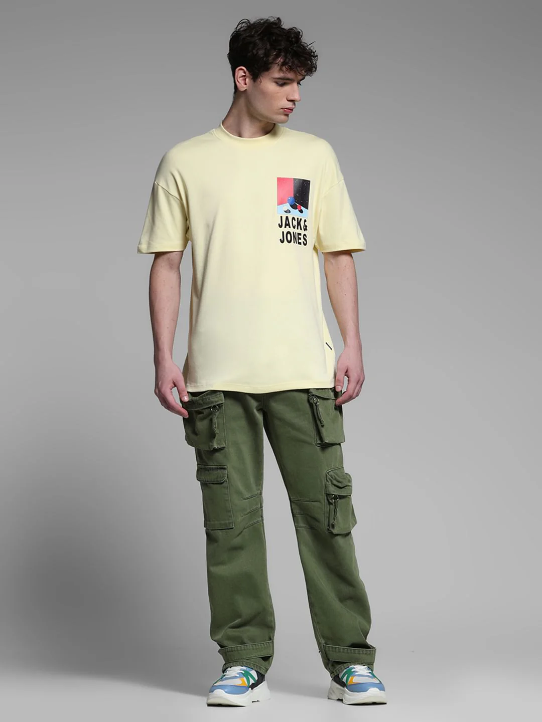 YELLOW LOGO PRINT OVERSIZE T-SHIRT - Image 6