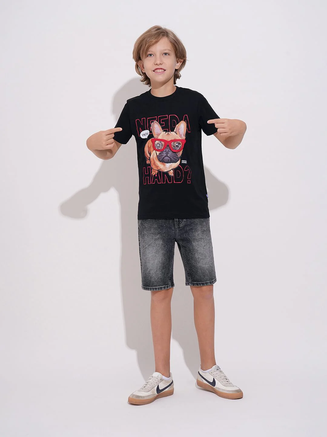 Boys Black Doggo Print T-shirt - Image 5