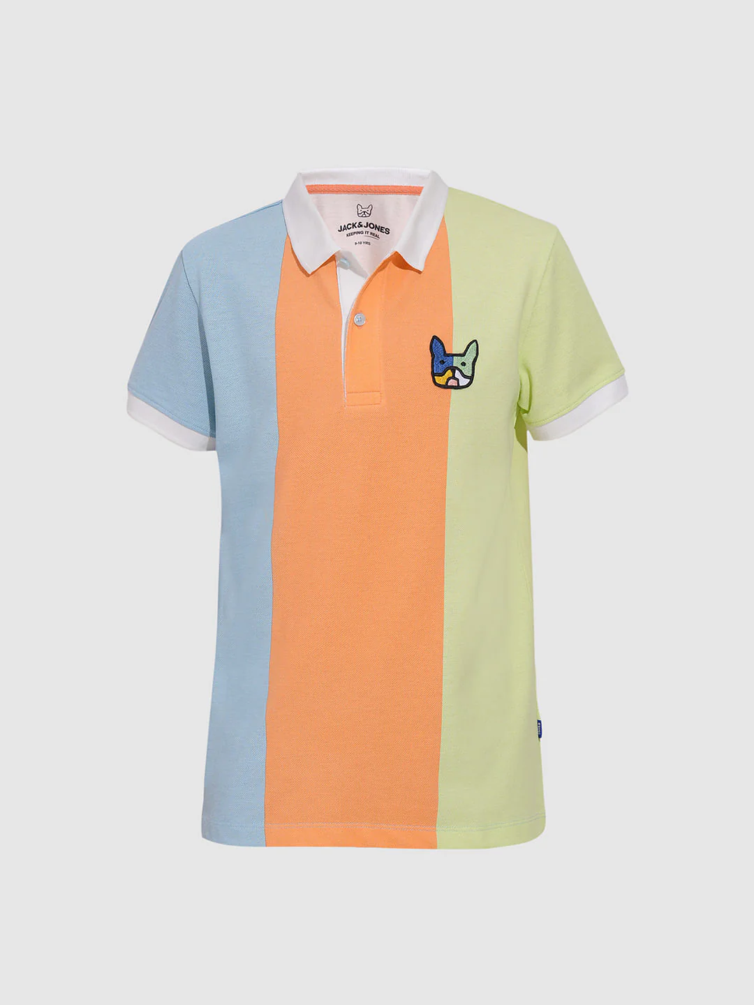 Boys Peach Colourblocked Polo - Image 7